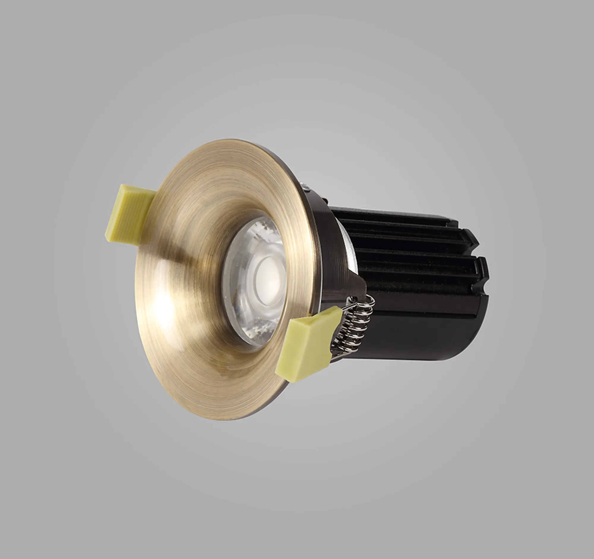 Bruve 12 Tridonic powered 12W 3000K 1200lm 36° LED Engine,300mA , CRI>90 LED Engine Antique Brass Fixed Round Recessed Downlight, Inner Glass cover, IP65 DM202496  Dlux Bruve 12 IP65